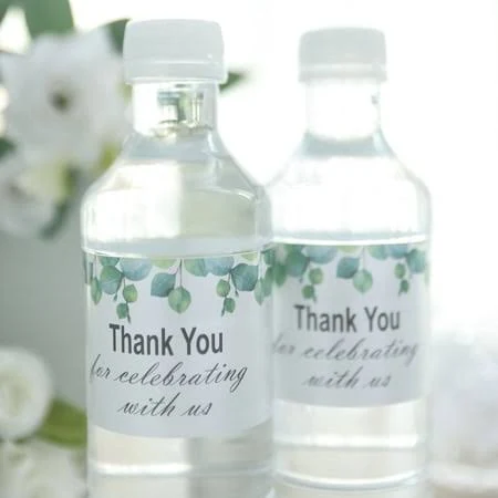 Efavormart 24 Pack White And Green Leaves Thank You Party Water Bottle Labels