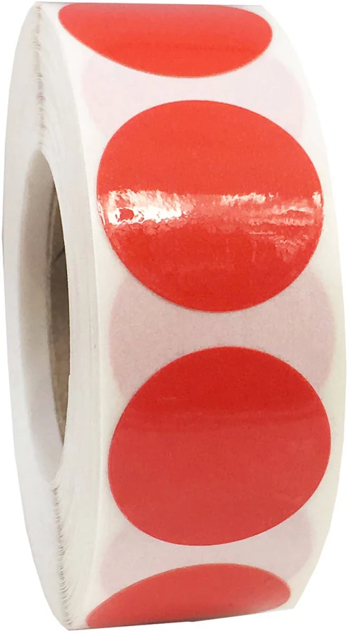 Red Weather Resistant Labels 3/4" Round QTY 500 | Wholesale Labels | InStockLabels