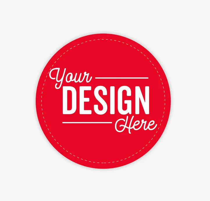 125ct. Custom Full Color 3 in. Vinyl Circle Sticker - Red- 1-Color Text or Art Design
