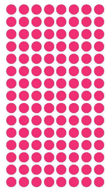 1/4" HOT PINK Round Color Coding Inventory Label Dots Stickers