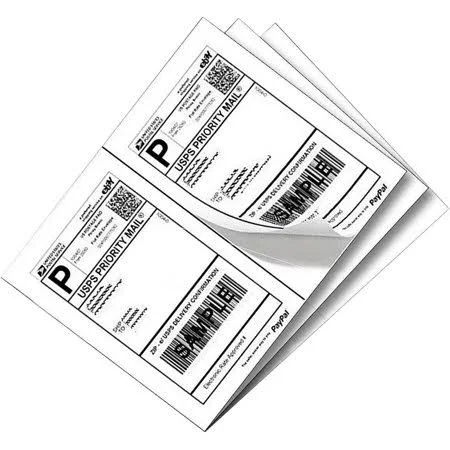 Half Sheet Self Adhesive Shipping Labels for Laser & Inkjet Printers White Blank,2 Labels per Sheet (500 Lables)