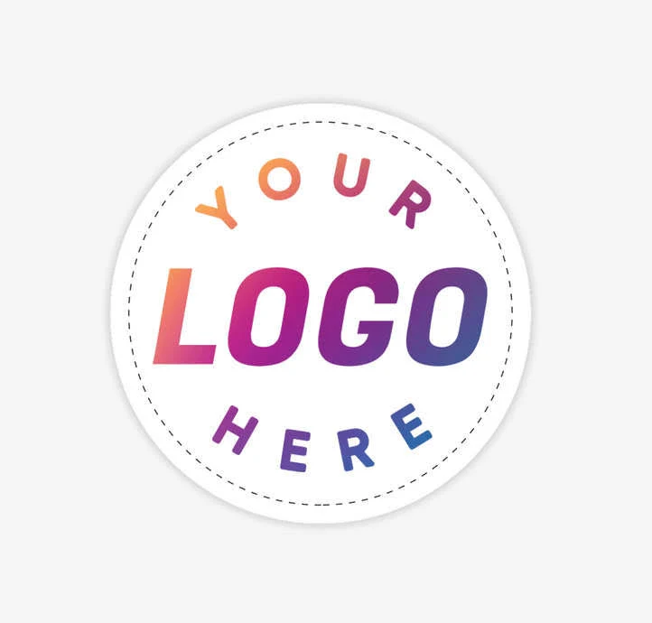 125ct. Custom Full Color 3 in. Vinyl Circle Sticker - White- 1-Color Text or Art Design