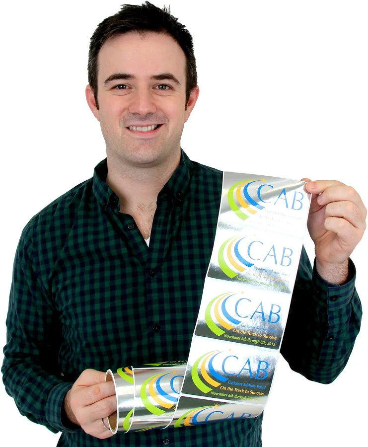 Custom Roll Labels - Personalized Polypropylene, 500 Labels, 2.5"x1"