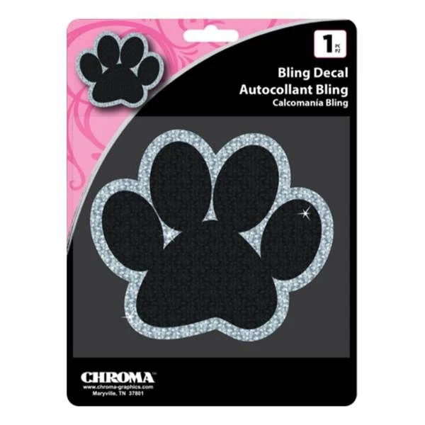 Chroma Crystal Bling Paw Auto Decal