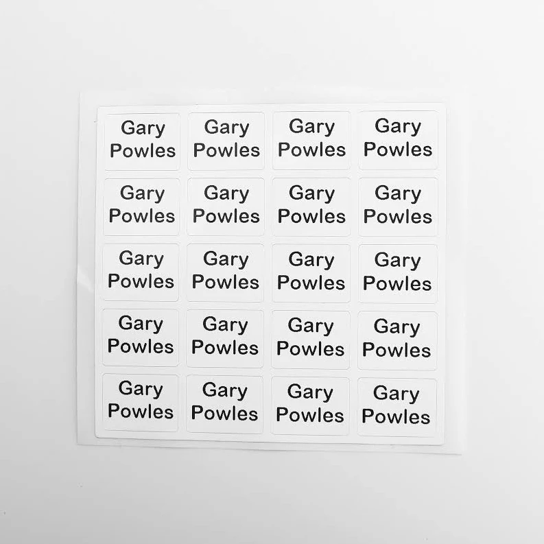 Personalised Stick On Name Labels - Washable Clothing Stickers