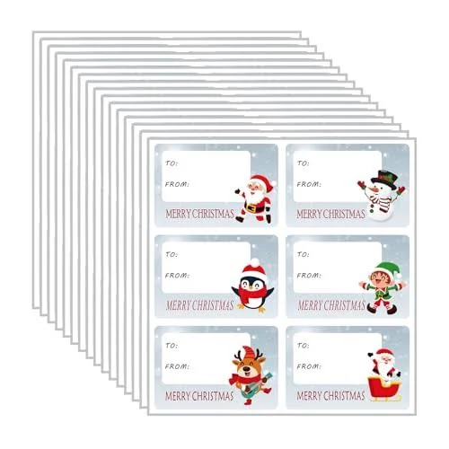 90 PCS Gift Tags - Christmas Name Tags & Stickers - Self-Adhesive Christmas Stickers Labels
