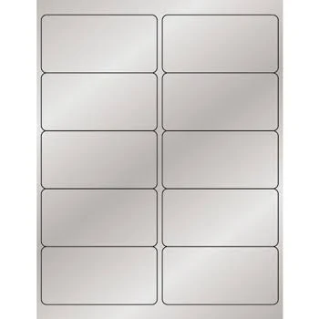 4 x 2" Silver Foil Rectangle Laser Labels