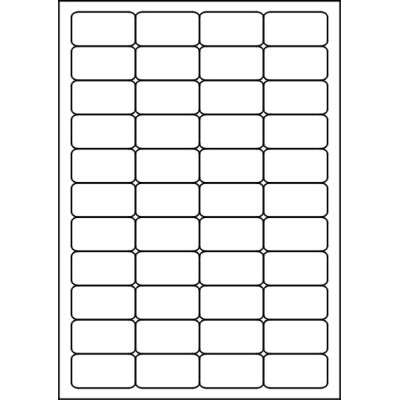 White paper self-adhesive labels 47,8x25,5 mm, on A4 sheet, for laser and inkjet printing