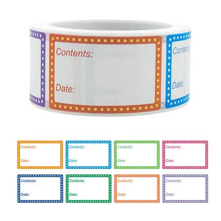 Removable Food Label Stickers,Freezer Container Marking Tags,Waterproof Jar Label Roll,Tear Oil Water Resistant Self-adhesive Material Removable No 