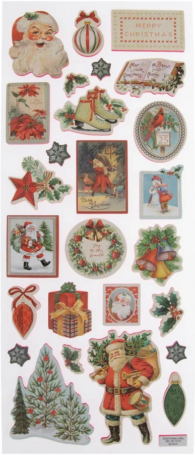 Vintage Christmas Foam Stickers