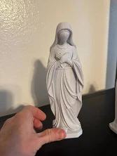 Madonna Statue - Simple Madonna Sculpture - Nfc Tag Link To Prayers -
