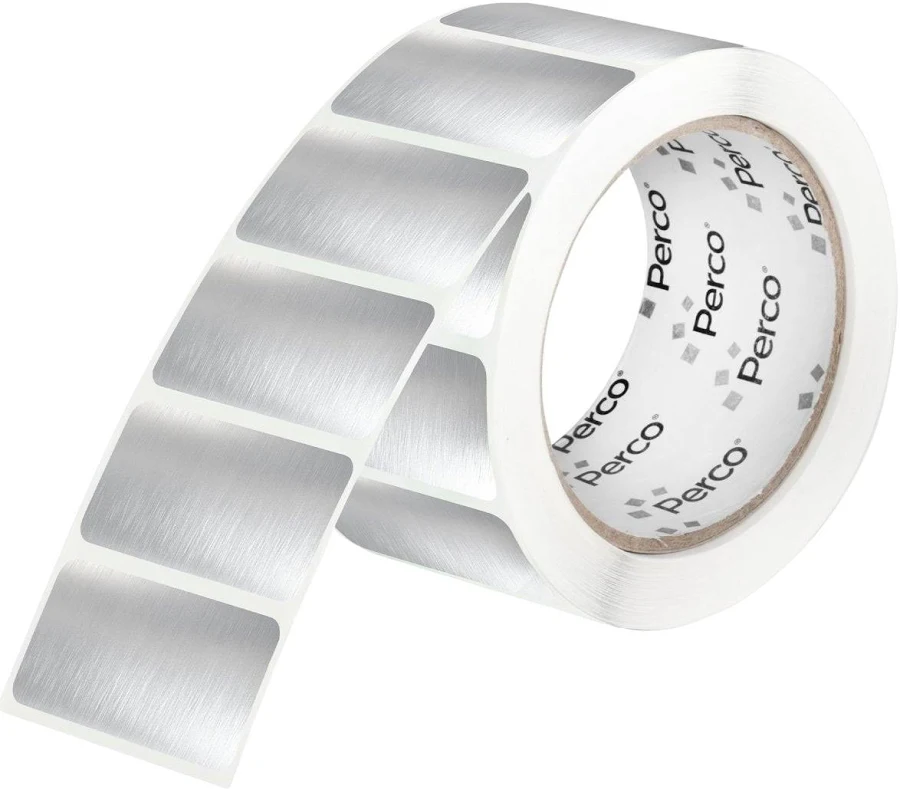 Perco 1x2 Inch Sticker Labels with Easy Peel Perforation—500 Stickers Per Roll — Strong Adhesion, Vibrant Colors for Folders, Barcodes, Jars & Bins in