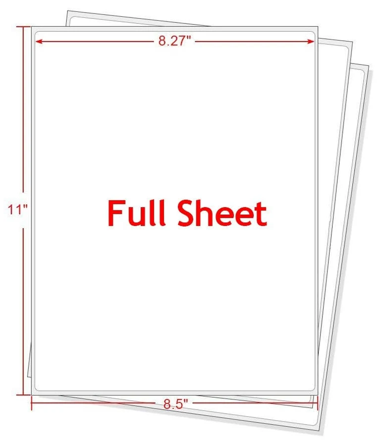 100-4000 Full Sheet A4 Shipping Labels 8.5 X 11 Self Adhesive Address