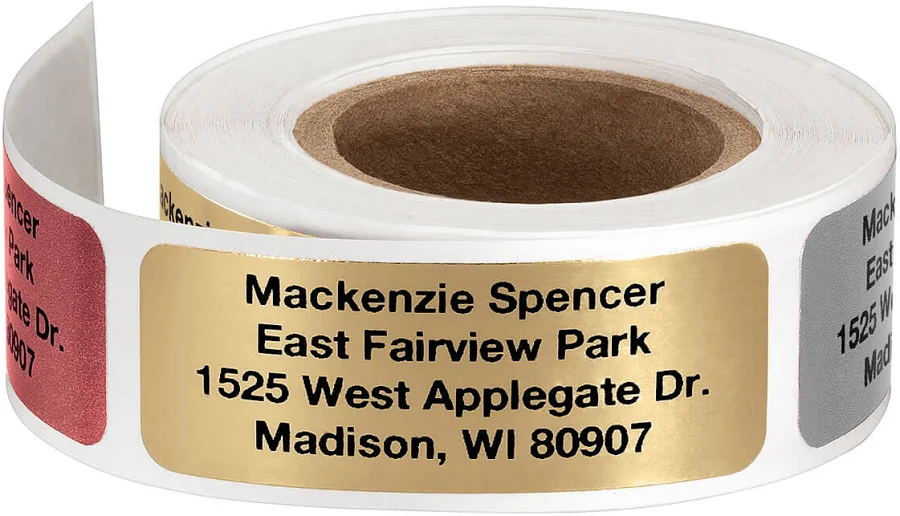Personalized Red, Silver & Gold Foil Labels