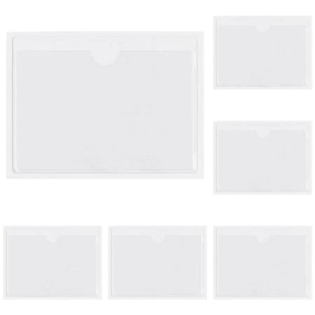 5 Pcs Label Holder, Self Adhesive Clear Pocket, Plastic Shelf Tag Sticking Index Card Pocket for Supermarket, Library, Kitchen, Business, Bookshelf, 