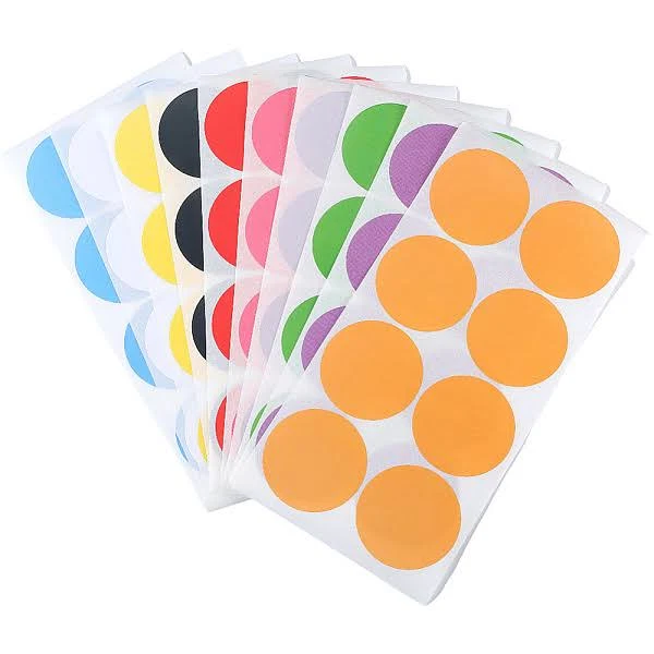 PandaWhole 60Pcs 10 Colors PVC Self Adhesive Stickers, Flat Round PVC Flat RoundSize: Size: about 220mm long, 108mm wide, 0.1mm thick...