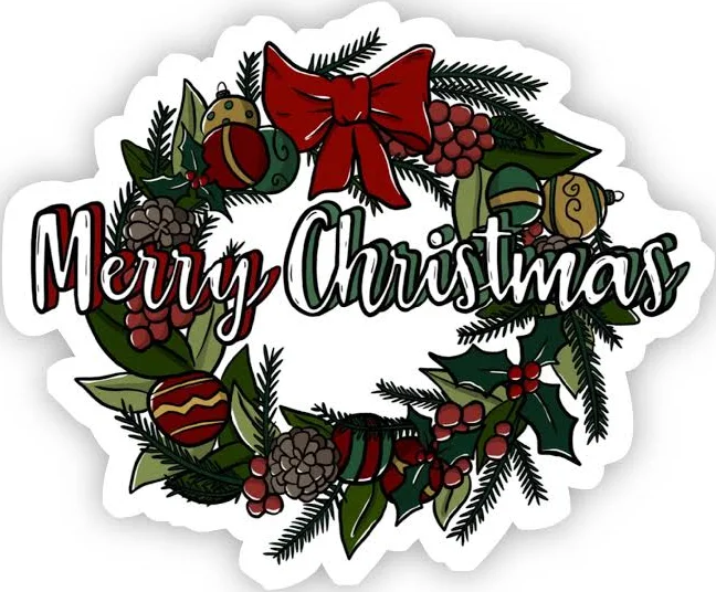 Big Moods Merry Christmas Waterproof Vinyl Sticker