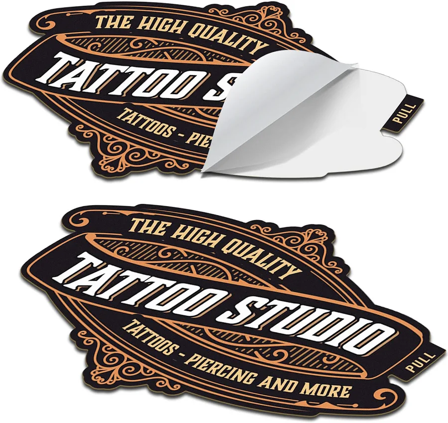 100 Printed Stickers & Sticker Sheets - 7.5" x 3.75" Vinyl Die Cut Sticker with Pull Tab 6mil