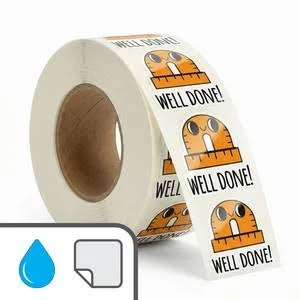 White Gloss Polypro With Removable Adhesive Roll Label Custom Shape Digital Printing