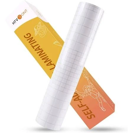 Clear Self-Adhesive Laminating Vinyl Roll-12 inchx30FT Non Thermal Laminating Film,No Machine Needed Clear Vinyl Laminate for Stickers