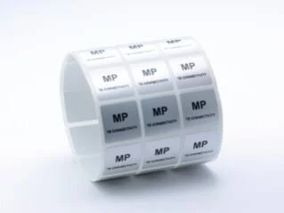 Metalized Silver Industrial Label Die-Cut Permanent Acrylic Adhesive