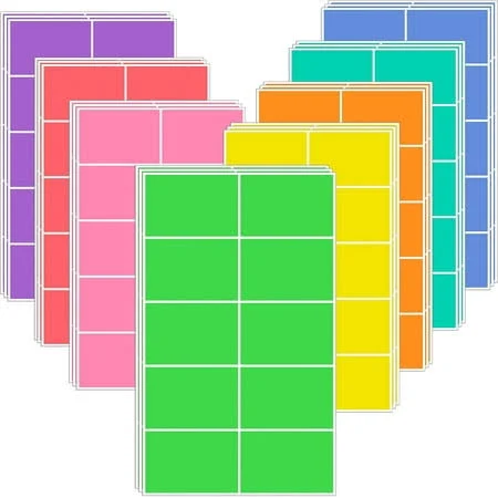 240 PCS Colored Labels Stickers 3 x 2 Inch Rectangular Moving Labels 8 Colors Large Color Coding Labels - Light Color, New 8 Colors 240 Pack