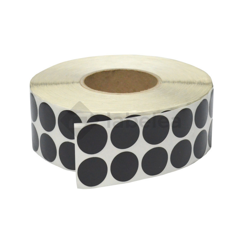 Self-adhesive fixing dot 30 mm, black, roll of 3000 pcs