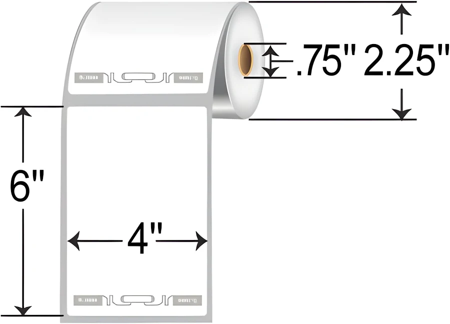 10039018 - Zebra 4 x 6 Direct Thermal RFID Label