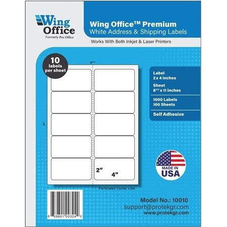 Pro Office Shipping Labels for Printers Premium Self Adhesive