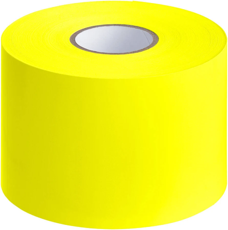 Lavex 3" x 9" Bright Yellow Semi-Gloss Paper Permanent Rectangular Inventory Label - 250/Roll