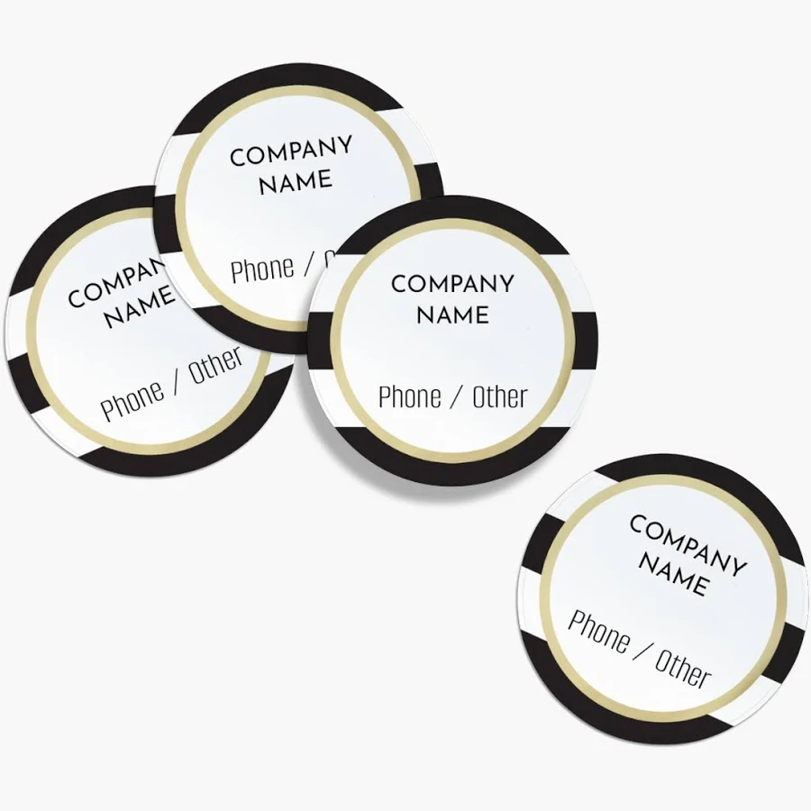 Custom Single Stickers | 2" x 2" | White, Gray and Cream | VistaPrint | Design: White, Public Relations, Styles & Themes, Industry, Journalism & Media
