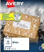 Avery Waterproof Shipping Labels with Ultrahold Permanent Adhesive 15513