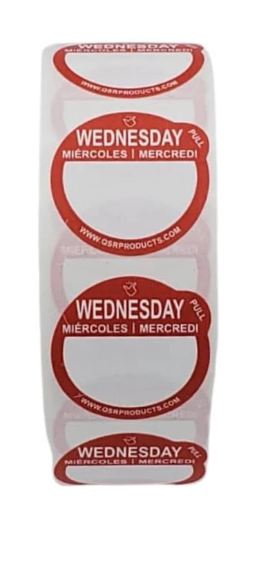 QSRProducts Removable Day Label
