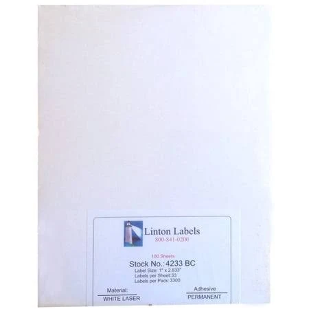 The Linton Company White Laser Labels