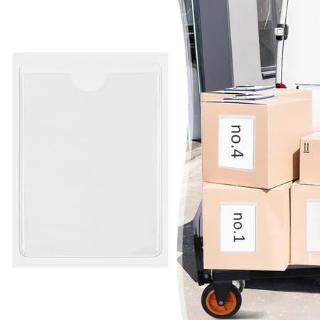 Self Adhesive PVC Label Holders, Clear Plastic Self-Stick Inventory Tag Pockets, Transparent Warehouse Bin ID Card Sleeves, Reusable Adhesive Label 