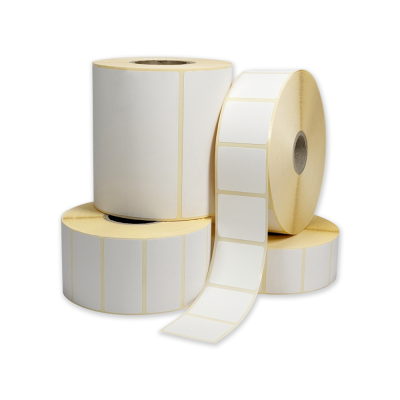 White paper self-adhesive labels 32x25 mm, for thermal transfer, 2000 labels per roll