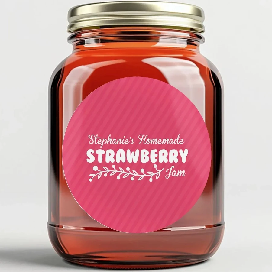 Strawberry Jam Stickers | Homemade Fruit Preserves Labels