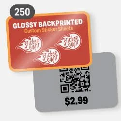 250 Sticker Sheet Glossy Backprinted Stickers | Weatherproof, Custom | StickerGiant