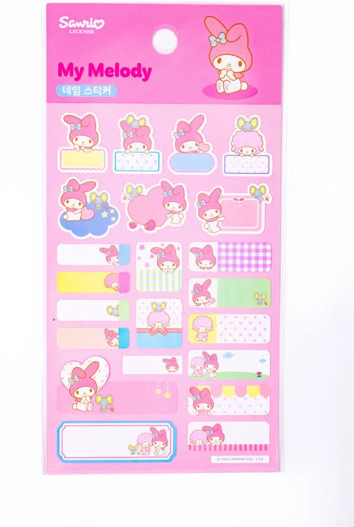 Sanrio Characters Name Stickers My Melody