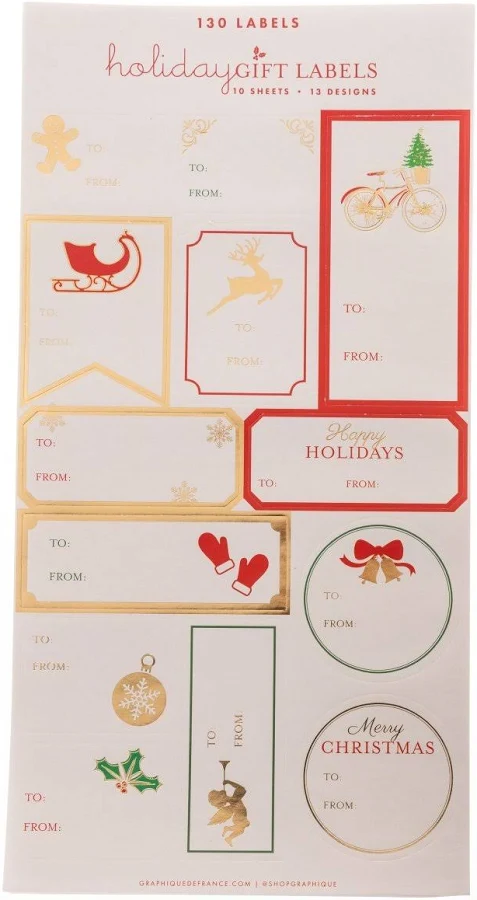 Graphique de France La Petite Noel Holiday Gift Labels