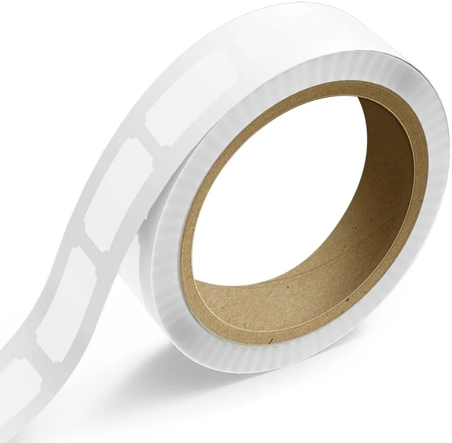 1 1/4 x 3 Inch Roll of Rectangle Labels - Tear Resistant with High Gloss Film Layer and Indented Corners - Clear - 125 Pack