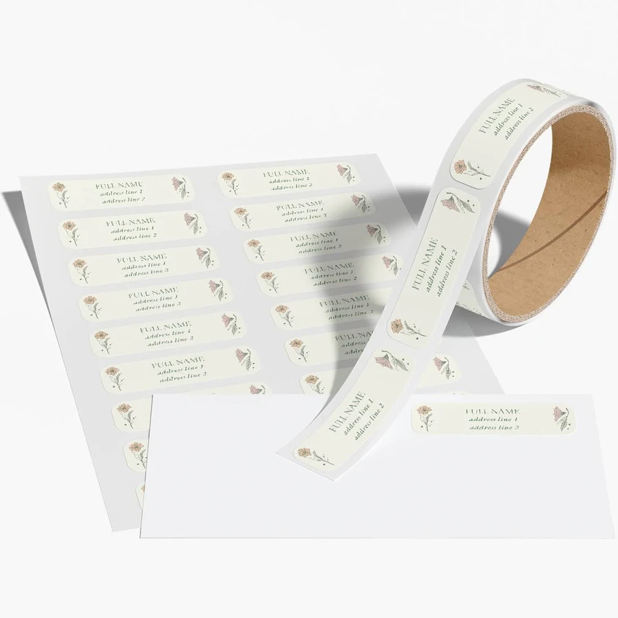 Custom Return Address Labels | 0.83"x2.67" | White, Cream and Gray | VistaPrint | Design: White, Occasion, Style, Rustic, Baby Shower, Baby