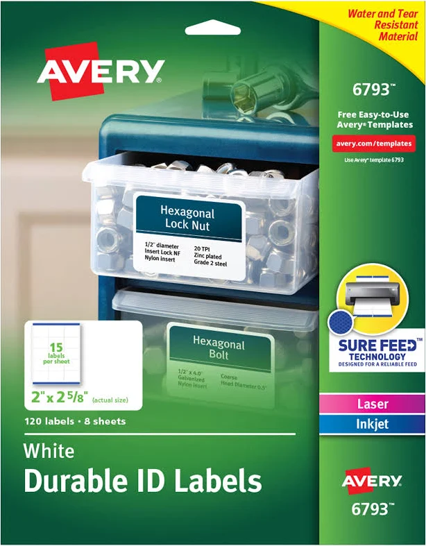 Avery Durable Easy Peel ID Labels