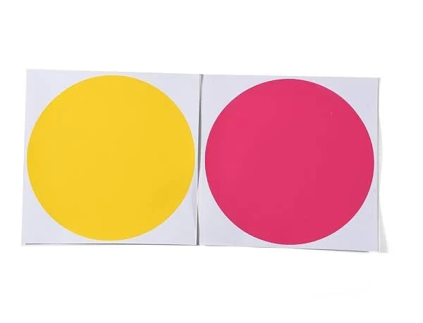 Waterproof PVC Self-Adhesive Picture Stickers, Flat Round with Rewritable, Random Single Color or Random Mixed