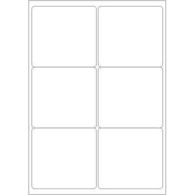 White paper self-adhesive labels 99,1x93,1 mm, on A4 sheet, for laser and inkjet printing