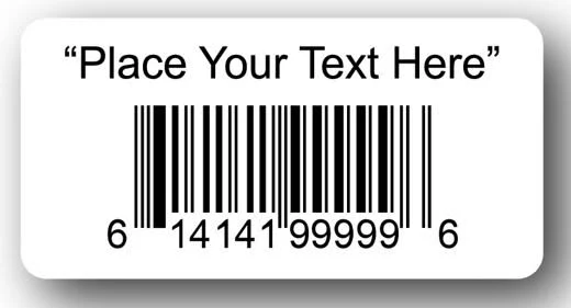 Quantity 1000 - 1.5'' x .75'' Paper UPC Barcode Labels & Stickers