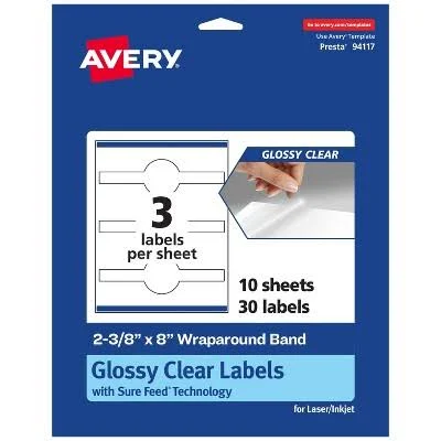 Avery Glossy Clear Wraparound Labels