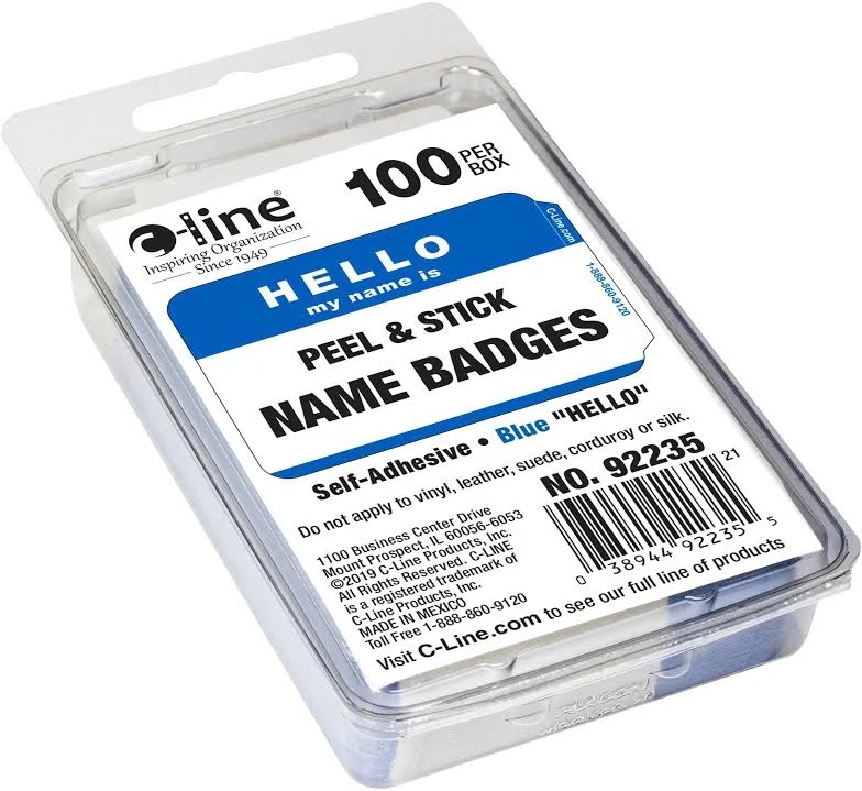 C-Line Badges Hello my Name is