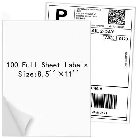 Ryhampaper Full Sheet Labels for Laser & Inkjet Printers