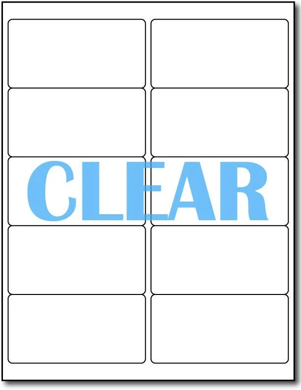 Crystal Clear Labels 2" X 4" Each